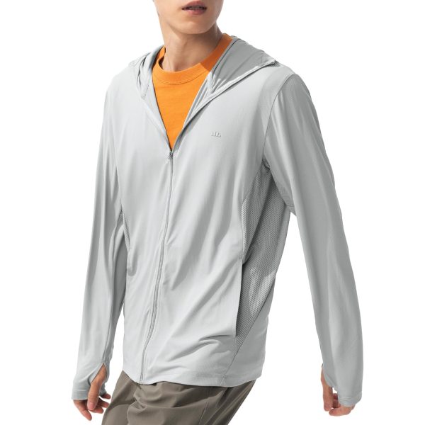 Men's UPF 50+ Sun Protection Lightweight Hoodie Jacket Long Sleeve Active Sun Shirts for Outdoor Hiking Workout