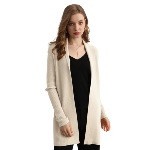 Cashmere Women’s Front Fashion Cardigan for Annual Lightweight Mid-Length Cashmere Coat