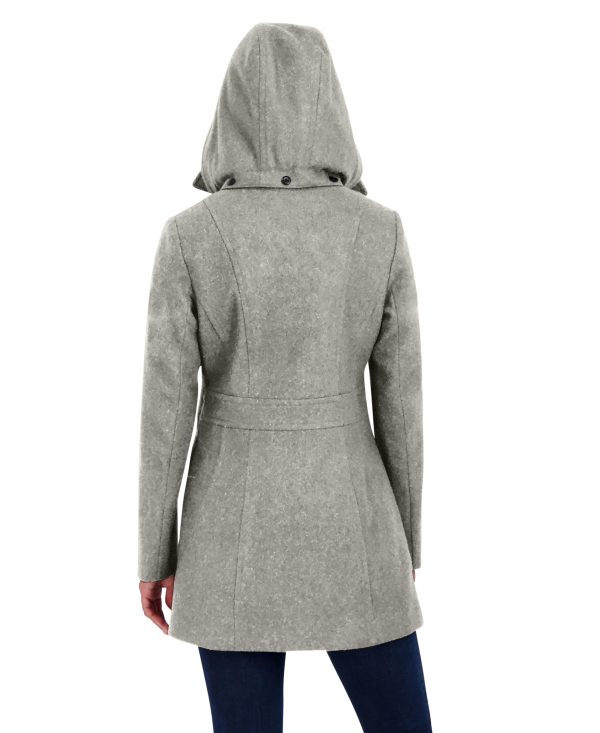 Women's Double Breasted Peacoat with Removable Hood