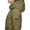 Womens Diamond Quilted Long Puffer Coat