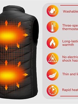 Heated Vest USB Electric Heated Vest Heating Jacket Winter Vests for Outdoor Motorcycle Camping Fishing Skiing