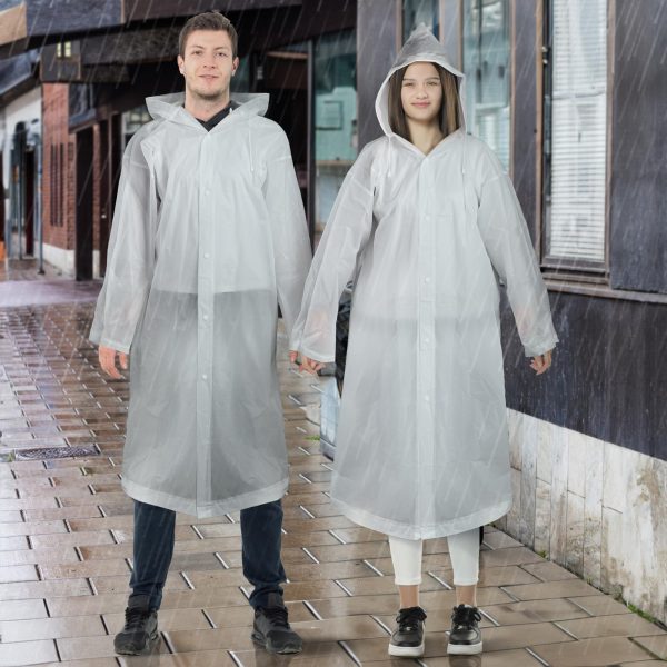 12 Pack Rain Ponchos for Adults, Reusable Raincoat with Drawstring Hood, Portable EVA Rain Jackets for Women Men, Waterproof