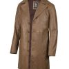 Leather Coat Men - Stylish Car Coat Long Leather Jacket Men
