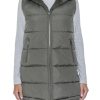 S.E.B Women's Long Reversible Puffer Vest with Hood, Puffy Sleeveless Vest Reverses to Lux Faux Fur for Winter and Fall