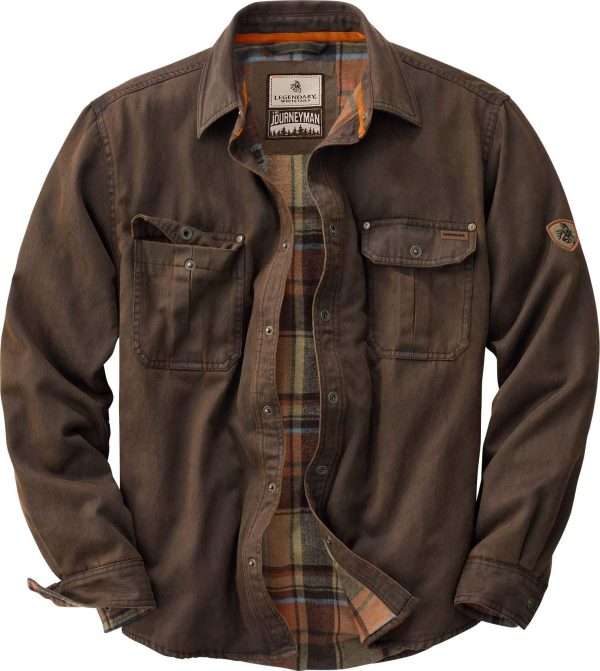 Journeyman Shirt Jacket Flannel Lined Shacket for Men Water-Resistant Coat Rugged Fall Clothing