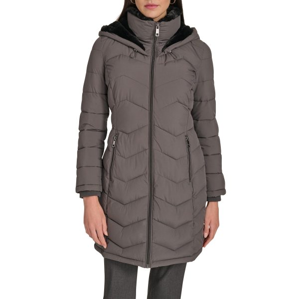 Women's Long Chevron Bib-Front Lightweight Jacket