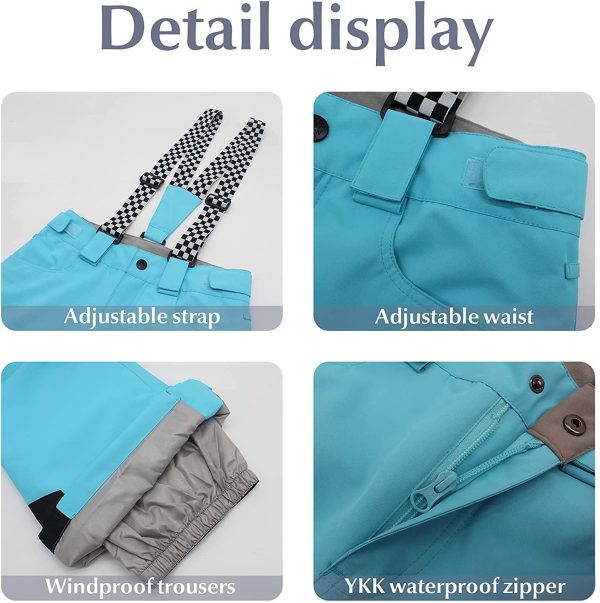 Women's Ski Jacket and Pants Waterproof Windproof Snowsuit Snowboarding Coat Insulated Warm Winter