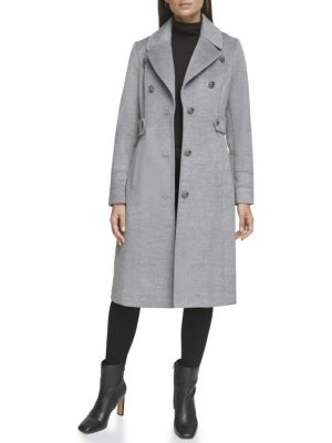 Women's Military Wool Blend Overcoat