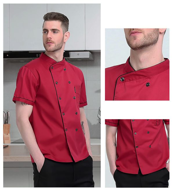 Unisex Chef Coat Long Sleeves/Short Sleeves Double-Breasted Kitchen Chef Uniform