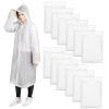 12 Pack Rain Ponchos for Adults, Reusable Raincoat with Drawstring Hood, Portable EVA Rain Jackets for Women Men, Waterproof