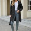 Long Rain Coat for Women Packable Rain Jacket Womens Waterproof Raincoat Lightweight Hooded Windbreaker Trench Coat