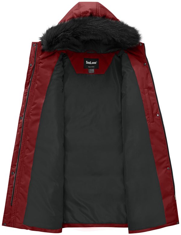 Women's Plus Size Winter Long Quilted Thicken Puffer Coat with Faux Fur Hood