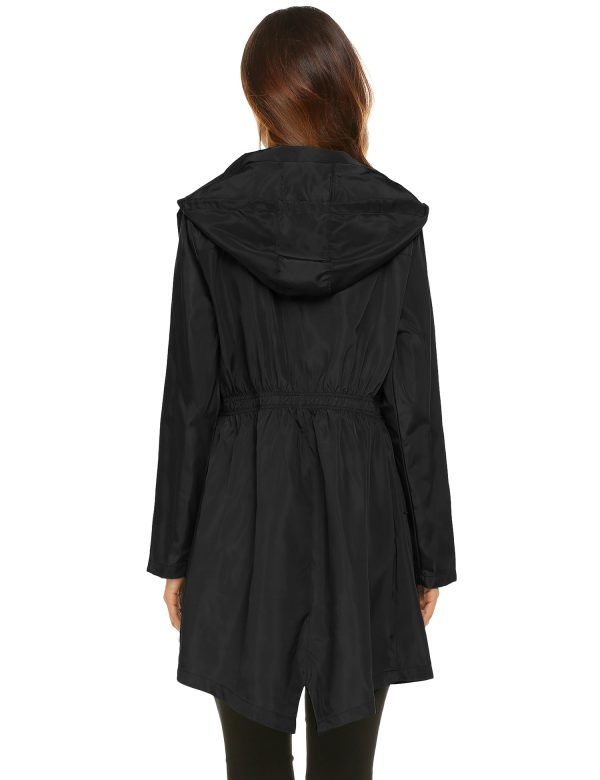 Women Waterproof Lightweight Rain Jacket Active Outdoor Hooded Raincoat