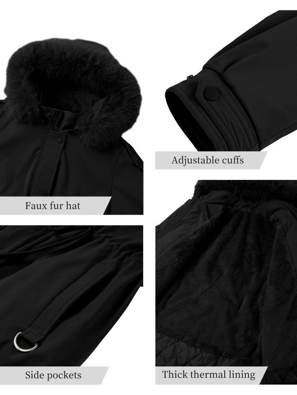 Women's Plus Size Parka Jacket Long Winter Warm Hooded Zipper Coat D-3108plus Red 5X