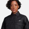 Sportswear Essential Women's Quilted Trench Jacket (US, Alpha, Medium, Regular, Regular, Black/White)