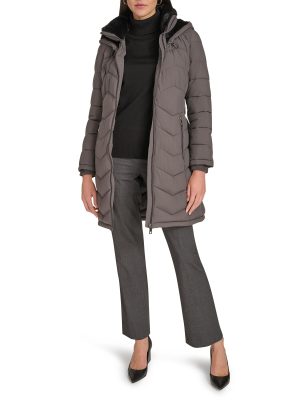 Women's Long Chevron Bib-Front Lightweight Jacket