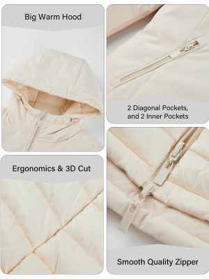 Women Puffer Jacket Reversible Spring and Winter Fashion Warm Quilted Long Hooded Padded Bubble Coat