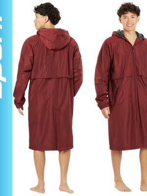 Unisex Swim Parka with Comfort Plush Fleece Lining, Multi Pocket Zipper - Water Resistant Swim Coats for Women & Men