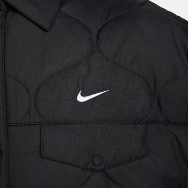 Sportswear Essential Women's Quilted Trench Jacket (US, Alpha, Medium, Regular, Regular, Black/White)