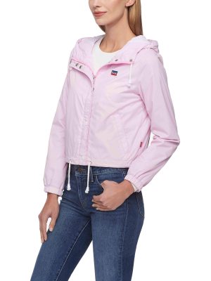 Women's Retro Hooded Rain Windbreaker Jacket (Standard & Plus Sizes)