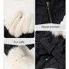 Women Faux Leather Suede Jacket Moto Biker Coat Sherpa-Lined Overcoat with Removable Belt