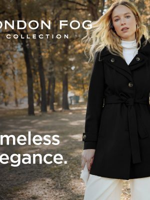 Women's Double Lapel Thigh Length Button Front Wool Coat with Belt
