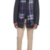 Men's Size Tall Wool Melton Walking Coat With Detachable Scarf