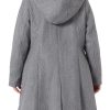 Peacoat for Women Plus Size Elegant Single Breasted Detachable Hooded Overcoat Trench Coat Jacket