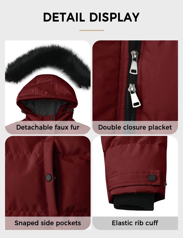 Women's Plus Size Winter Long Quilted Thicken Puffer Coat with Faux Fur Hood