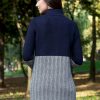 Herringbone Wool Coat Cardigan for Women