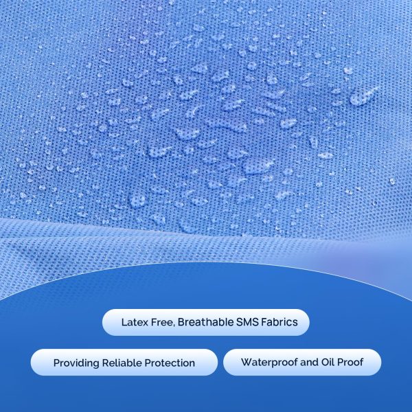 10-50 Pack Disposable Lab Jackets, SMS Medical Jackets/Coats for Men and Women, Knit Cuffs & Collar, 3 Pockets
