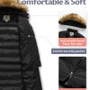 Women's Long Winter Faux Fur Coat Puffer Warm Jacket with Detachable Hood