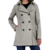 Women's Double Breasted Peacoat with Removable Hood