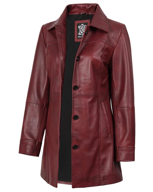 Leather Coats for Women - Carcoat Style Winter Fashion Womens Long Leather Jackets