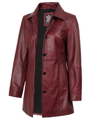 Leather Coats for Women - Carcoat Style Winter Fashion Womens Long Leather Jackets