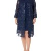 Women's Midi Scoop Neck Shift Dress with Jacket (Petite and Regular)