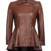 Leather Peplum Jackets for Women - Real Lambskin Peplum Leather Jacket Women