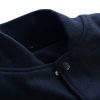 Varsity Letterman Baseball Bomber Retro Vintage Jacket Solid Black Wool Black Genuine Leather Sleeves