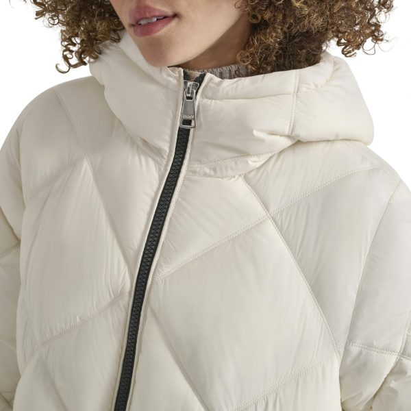 Women's Hooded Diamond Quilt Long
