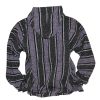 Striped Woven Baja Jacket Coat Hoodie