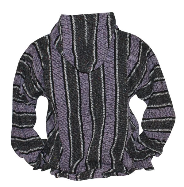Striped Woven Baja Jacket Coat Hoodie