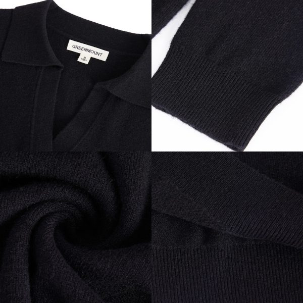 Womens Super Lightweight Worsted Deep V-Polo Cashmere Sweater Pullover for Spring and Summer Keep 37.5 Warm