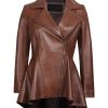 Leather Peplum Jackets for Women - Real Lambskin Peplum Leather Jacket Women