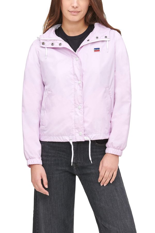 Women's Retro Hooded Rain Windbreaker Jacket (Standard & Plus Sizes)