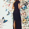 Elegant One Shoulder Long Black Tie Maxi Evening Formal Dresses for Women