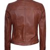 Womens Leather Jacket - Real Lambskin Trucker Leather Jackets for Women
