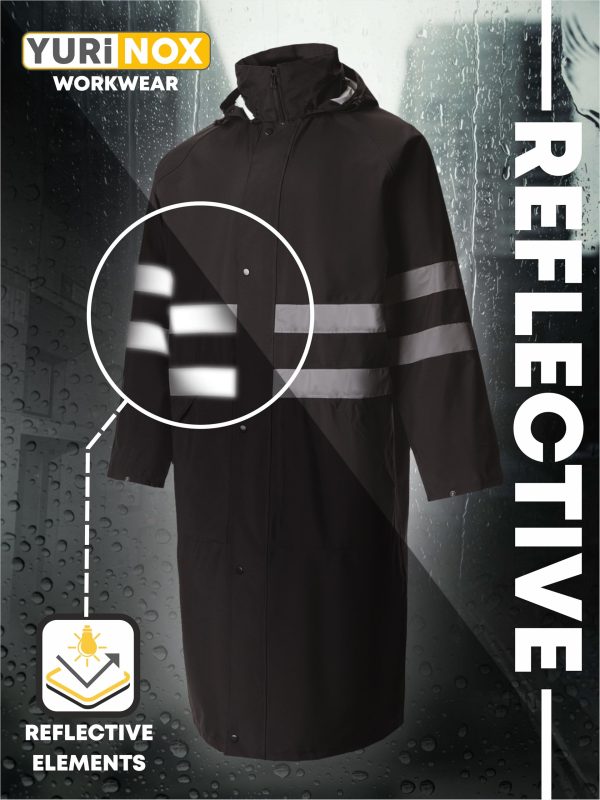 Safety Raincoat ALBATROSS PLUS Long Hooded Waterproof Emergency Rain Jacket Poncho for Men Women Adults