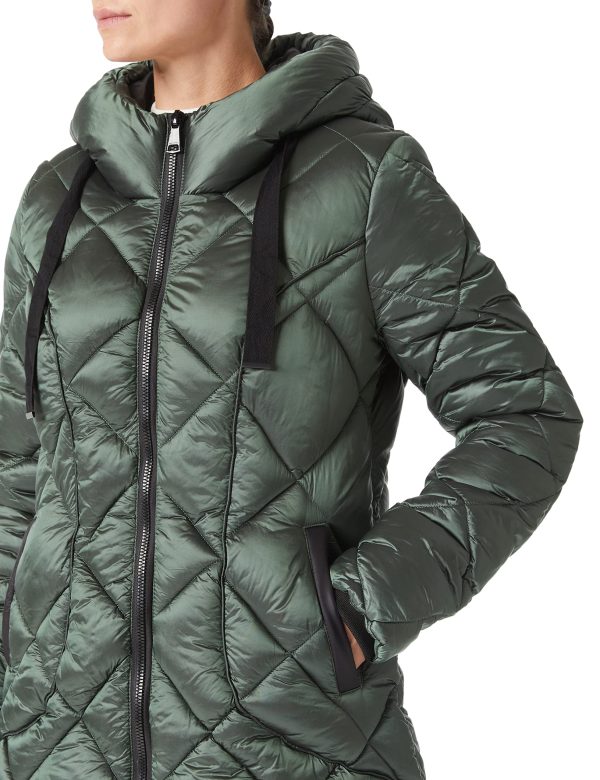 Women Long Heavy Puffer Coat Diamond Quilted Thermal Thicken Winter Parka Windproof Jacket with Hood