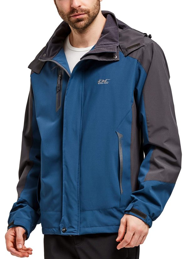 Men's Hooded Waterproof Jacket Lightweight Rain Jacket Outdoor Casual Sportswear