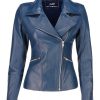 Women's Asymmetrical Zip-Up Real Lambskin Leather Motorcycle Jacket - Casual Fashion Moto Biker Leather Jacket Women